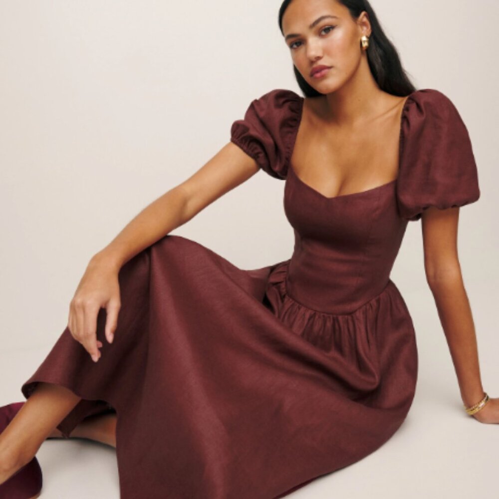 Reformation Davila Linen Dress